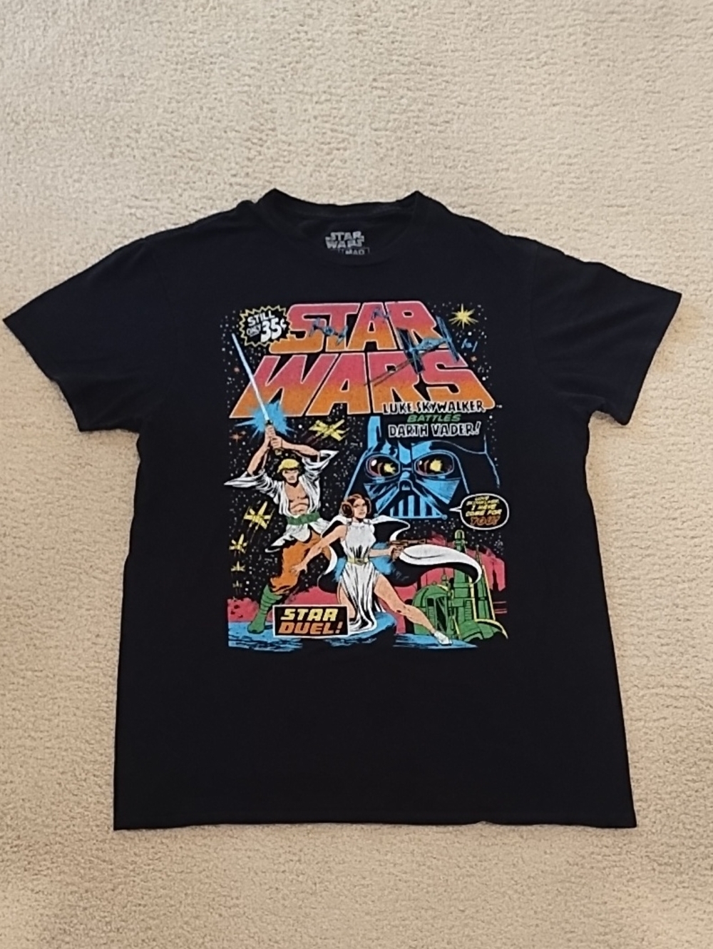 Star Wars Duel Comic Book Cover Graphic T-Shirt Medium